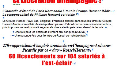 Illustration - Manifestations contre les licenciements à Libération Champagne et l'Est Éclair