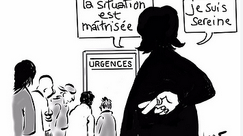 Illustration - Des personnes âgées à la maternité