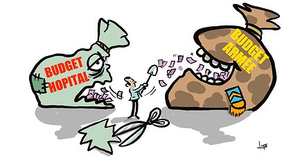 Illustration De l'argent pour l'hôpital public, pas pour les Rafale !