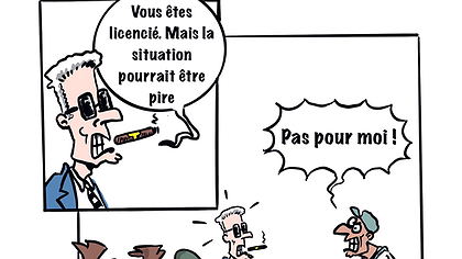 Illustration Des licenciements et des coups pour les travailleurs, des aides pour les patrons