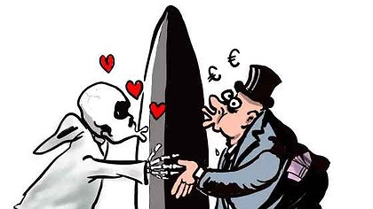 Illustration argent public, profits privés