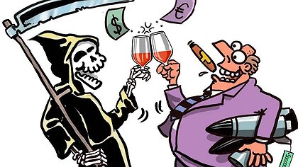 Illustration un défilé et un avertissement