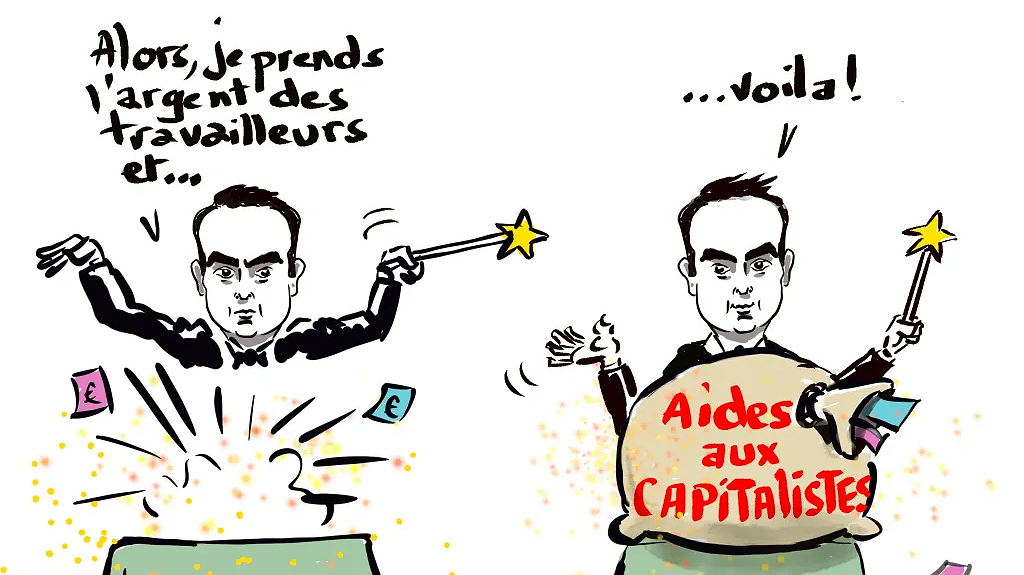 Illustration Des milliards jetés aux capitalistes