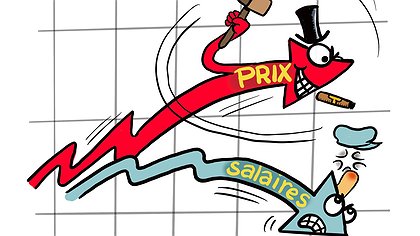 Illustration nouvelle augmentation du prix de l’essence, le préfet organise le racket pour le compte de Total et d’Exxon