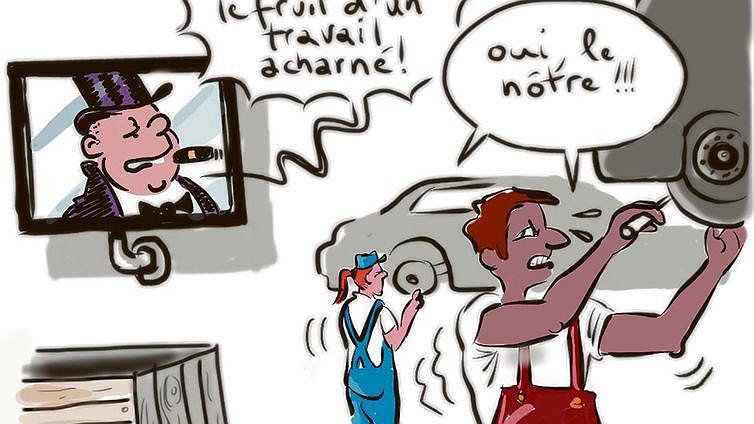 Illustration - profits record sur le dos des salariés