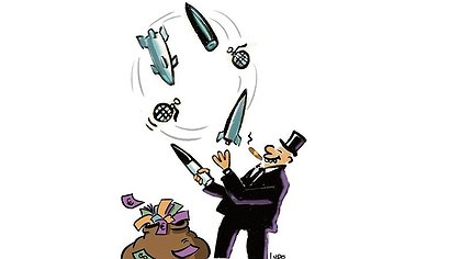 Illustration les marchands d’armes comblés