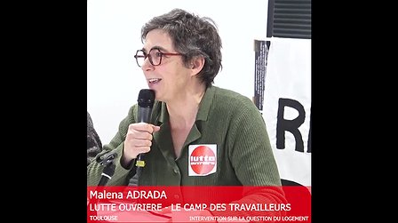 Illustration Intervention de Malena Adrada lors d'un débat sur la question du logement