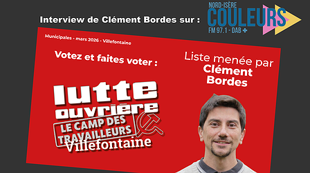 Illustration Clément Bordes, pour la liste "Lutte ouvrière - Le camp des travailleurs" à Villefontaine