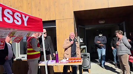 Illustration Lors d'un rassemblement syndical à Roissy